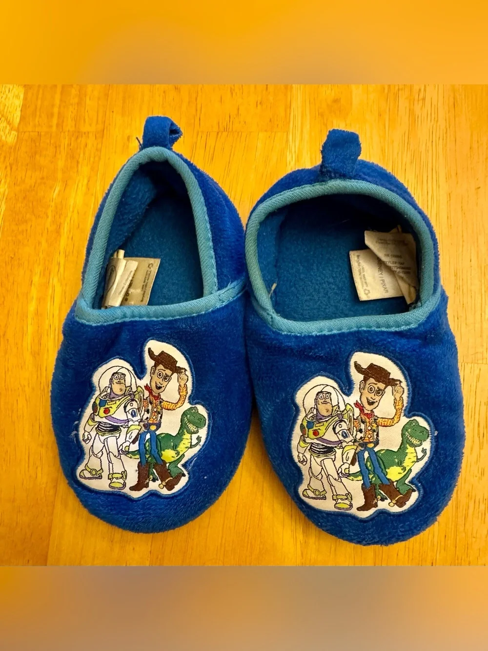 Disney Pixar Toy Story Toddler Slippers Buzz Woody Rex Blue Size 9/10